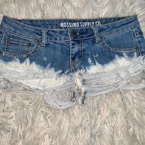 Bleached jean shorts